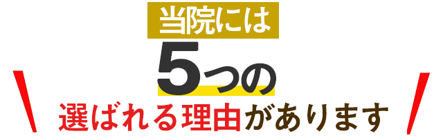 当院には5つの選ばれる理由があります